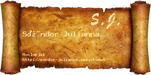 Sándor Julianna névjegykártya